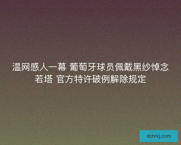 温网感人一幕 葡萄牙球员佩戴黑纱悼念若塔 官方特许破例解除规定
