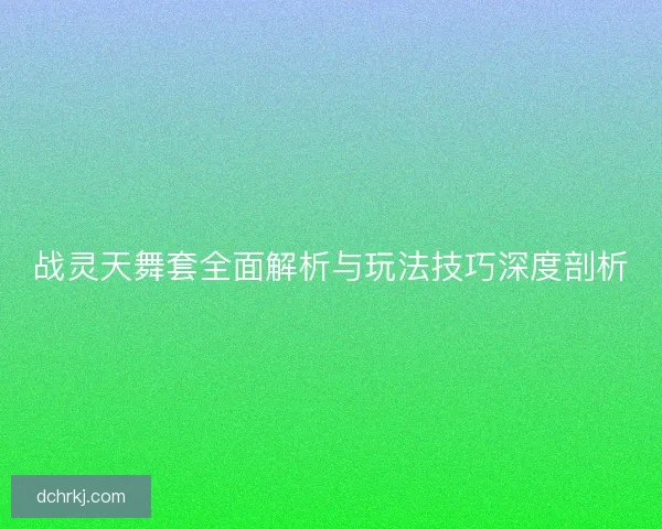 战灵天舞套全面解析与玩法技巧深度剖析
